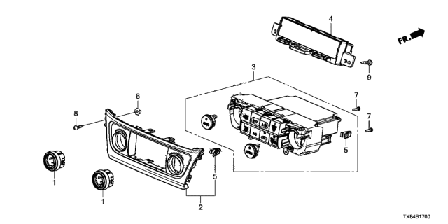 2013 Acura ILX Hybrid Control Assembly, Automatic Air Conditioner (Premium Black Metallic) Diagram for 79607-TX8-A41ZA