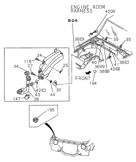 1998 Acura SLX 4 Door 4LS (PREMIUM) KA 4AT Windshield Washer Diagram