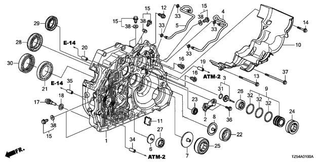 2014 Acura MDX Dowel Pin (14X20) Diagram for 90705-PF4-000