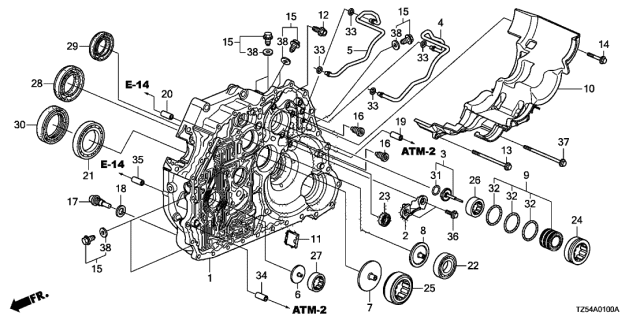 2015 Acura MDX AT Torque Converter Case Diagram