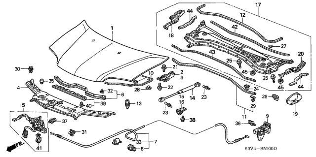 2002 Acura MDX Hood Diagram