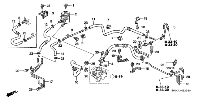 2006 Acura RSX Lower Return Pipe Diagram for 53720-S6M-A50