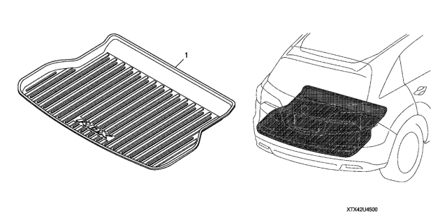 2014 Acura RDX 5 Door TECH (2WD) KA 6AT Cargo Tray Diagram