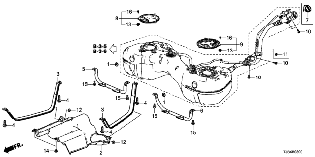 2020 Acura RDX Band Component , Fuel Tank Mt Diagram for 17521-TJB-A00