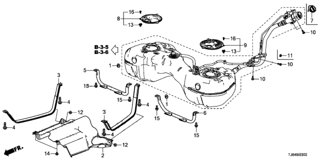 2021 Acura RDX 5 Door BASE KA XAT Fuel Tank Guard Diagram