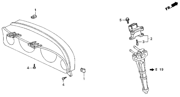 1992 Acura Vigor Speed Sensor Assembly Diagram for 78410-SL5-A01