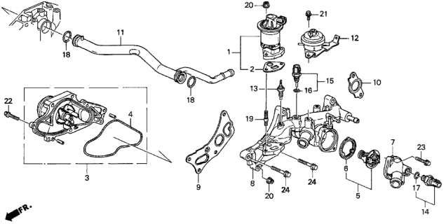1997 Acura CL Water Pump - Sensor Diagram