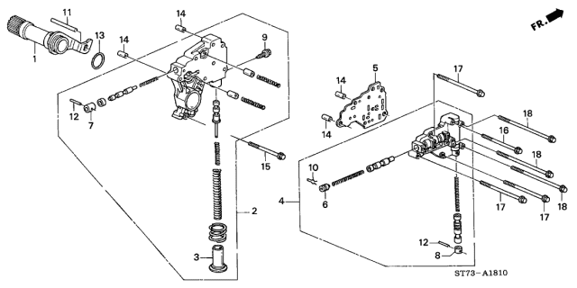 2000 Acura Integra Body Assembly, Lock-Up Valve Diagram for 27600-PDM-000