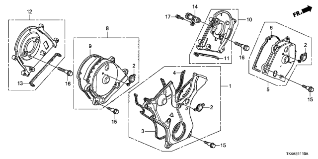 2014 Acura TL 4 Door TECH (3.7) KA 6MT Timing Belt Cover Diagram