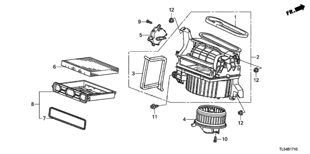 2013 Acura TSX 5 Door TSX KA 5AT Heater Blower Diagram