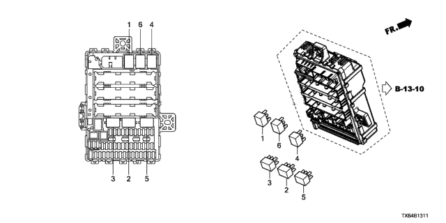 2014 Acura ILX 4 Door TECH KA 5AT Control Unit - Cabin Diagram 2