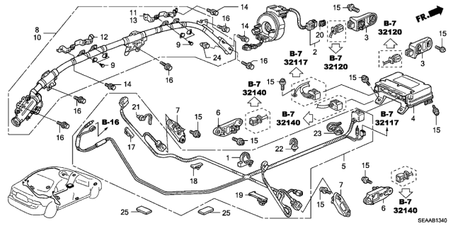 2008 Acura TSX Body Wire Wiring Harness Diagram for 77962-SEA-G12