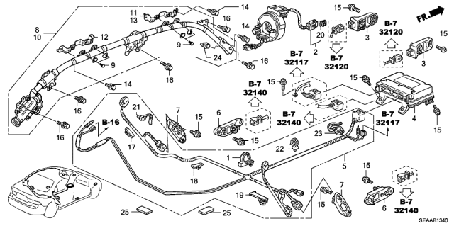 2008 Acura TSX 4 Door TSX (NAVIGATION) KA 5AT SRS Unit Diagram