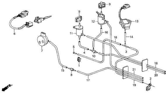 1987 Acura Integra Wire Assembly Diagram for 36041-PG7-661