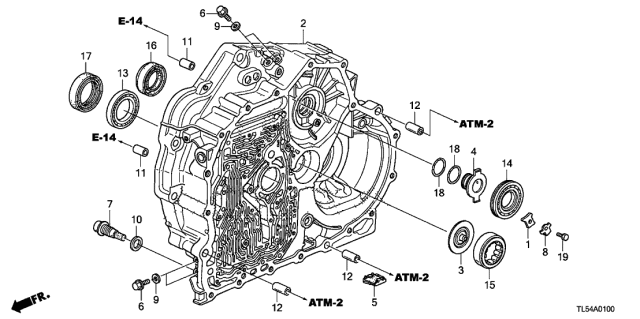 2013 Acura TSX AT Torque Converter Case Diagram