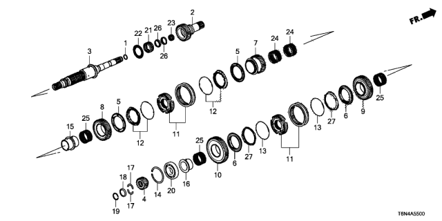 2018 Acura NSX Collar, Secondary Shaft Eighthgear (34.10) (J) Diagram for 23930-58H-A00