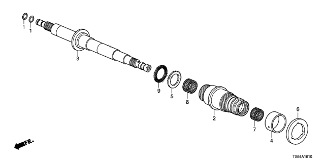 2016 Acura ILX AT Secondary Shaft Diagram