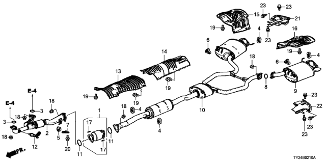 2014 Acura RLX Exhaust Pipe Diagram