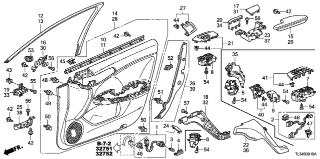 2014 Acura TSX Front Door Lining Diagram