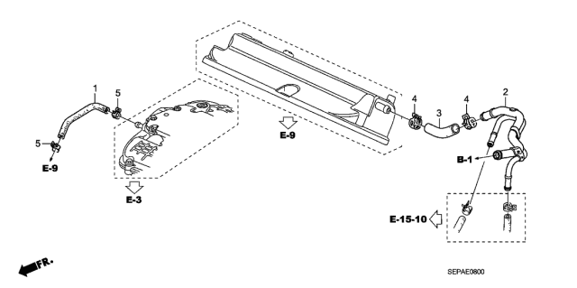 2008 Acura TL 4 Door TYPE-S KA 6MT Breather Tube Diagram