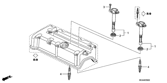 2008 Acura TSX Ignition Coil - Spark Plug Diagram