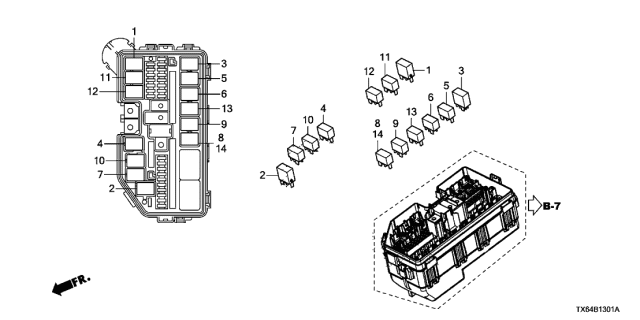 2016 Acura ILX Control Unit - Engine Room Diagram 1