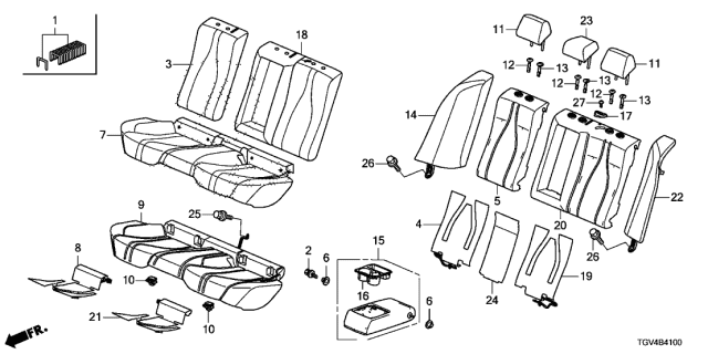 2021 Acura TLX Cup Holder (Deep Black) Diagram for 82183-TZ3-A11ZG