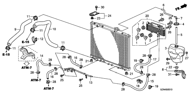 2010 Acura ZDX Engine Coolant Reservoir Diagram for 19101-RP6-A00