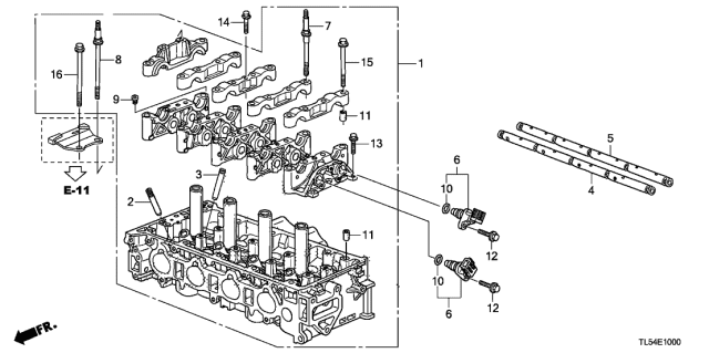 2013 Acura TSX 5 Door TSX KA 5AT Cylinder Head Diagram
