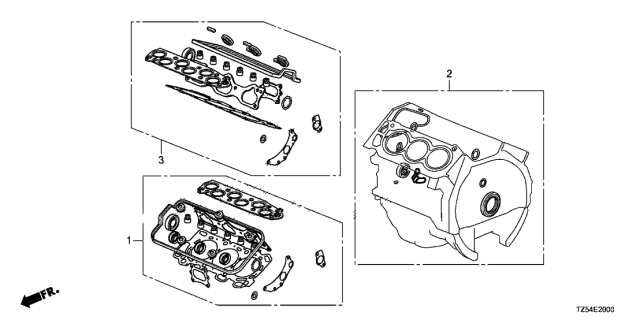 2019 Acura MDX 5 Door TECH (HYBRID (AWD)) KA DCT Gasket Kit Diagram