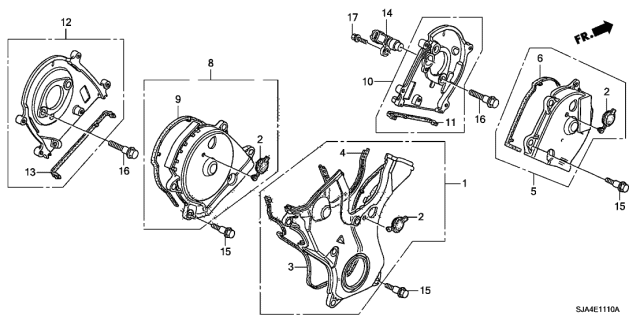 2008 Acura RL Timing Belt Cover Diagram