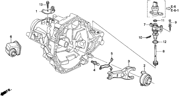 1997 Acura Integra MT Clutch Release Diagram