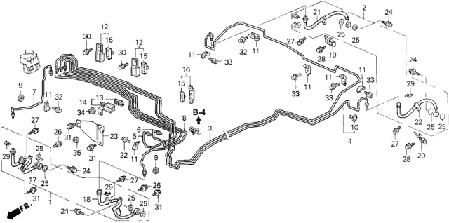 1993 Acura Legend 2 Door L KA 6MT Brake Lines Diagram