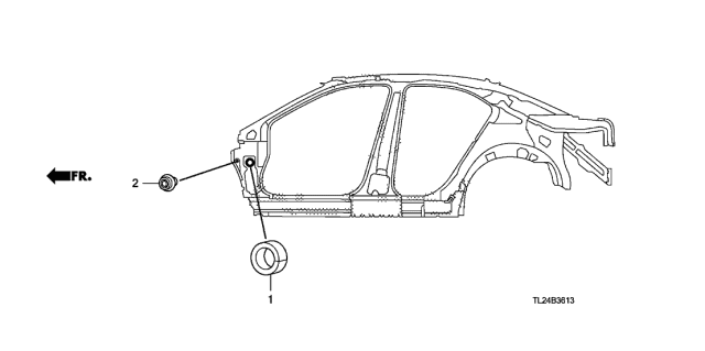 2009 Acura TSX 4 Door TSX (TECH) KA 6MT Grommet Diagram 2
