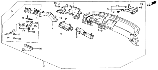 1990 Acura Legend 2 Door STD KA 4AT Instrument Panel Diagram
