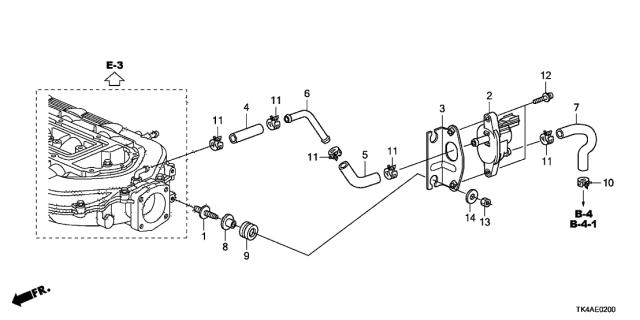 2014 Acura TL 4 Door TECH (3.7) KA 6MT Tubing Diagram