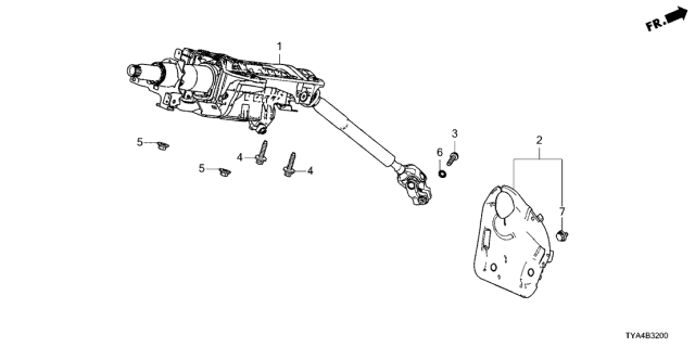 2022 Acura MDX Steering Column Diagram