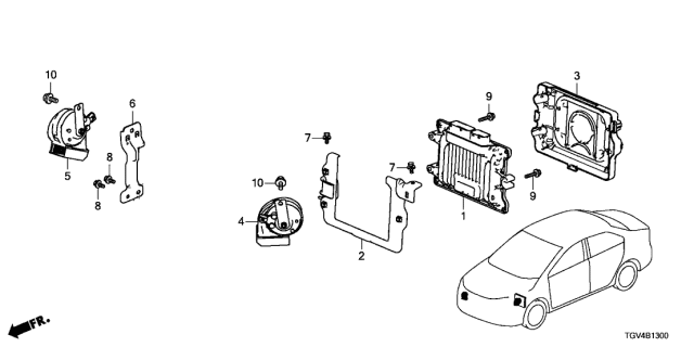 2021 Acura TLX Bracket Diagram for 37821-6S8-A00