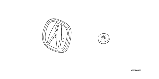 2008 Acura RL 4 Door RL-TEC KA 5AT Gold Center Cap Emblem Diagram