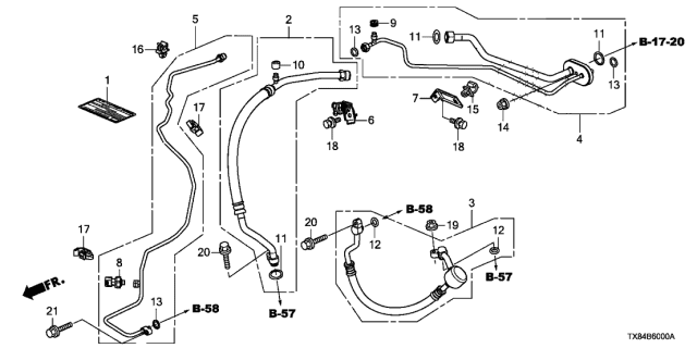 2014 Acura ILX Hybrid Discharge Hose Diagram for 80315-TR2-A01