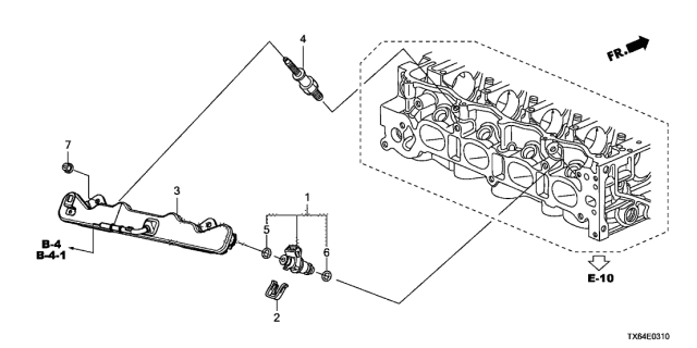 2015 Acura ILX 4 Door BASE KA 5AT Fuel Injector (2.0L) Diagram