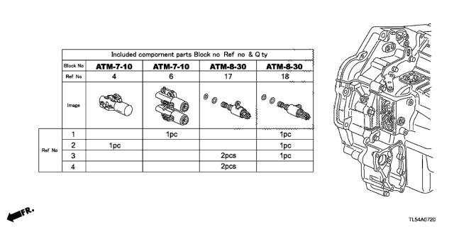 2014 Acura TSX 5 Door TECH KA 5AT AT Solenoid Valve Set Diagram