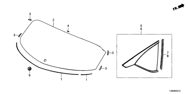 2020 Acura RDX Seal A Diagram for 76707-TJB-A01