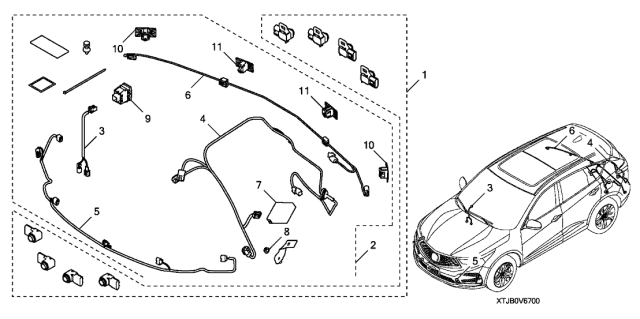 2019 Acura RDX Parking Sensors Diagram