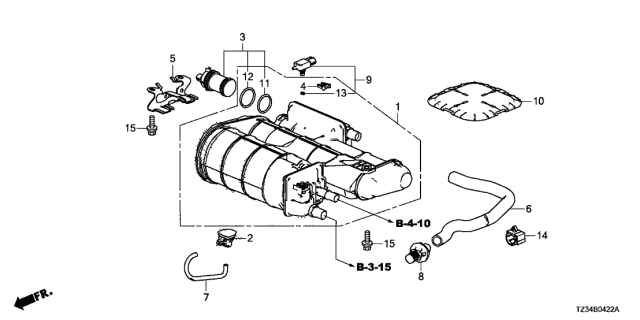 2016 Acura TLX Canister Assembly Diagram for 17011-TZ7-A01