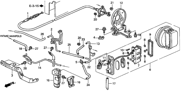 1997 Acura TL Wire, Actuator Diagram for 17880-P5G-003