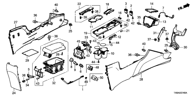 2021 Acura ILX Console Diagram