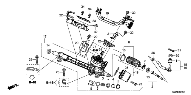 2013 Acura ILX Bracket B, Harness (Driver Side) Diagram for 53694-TR0-A00