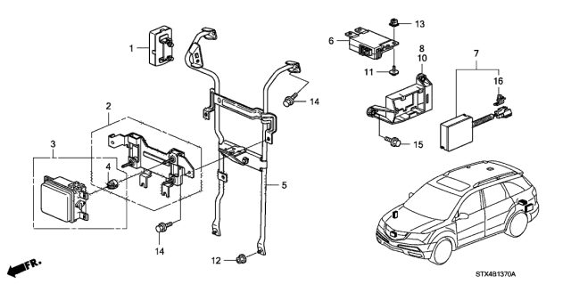 2010 Acura MDX BSI Unit Diagram for 36900-STX-A02