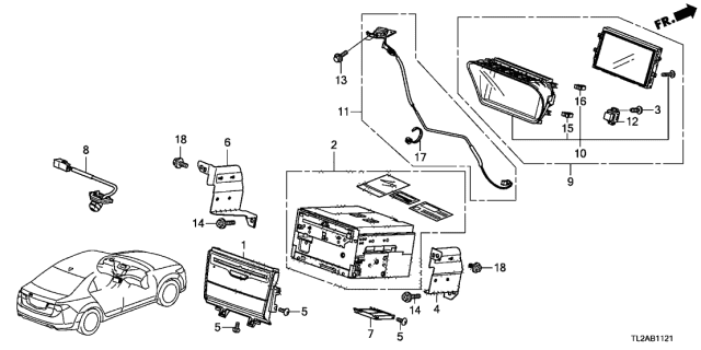2013 Acura TSX 4 Door TECH KA 5AT Navigation System Diagram